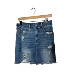 American Eagle‎ Women’s Denim Skirt Size 8 Curvy Hi rise mini 8 long